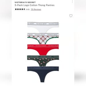 VICTORIA'S SECRET 5-Pack Logo Cotton thong Panties XXL